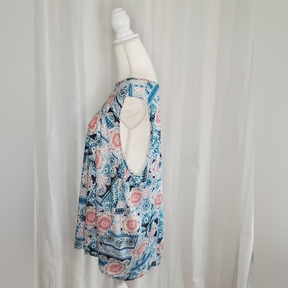 J. Jill Womens Love Linen Sleeveless Long Tunic Top Multicolored Size XL Tall - Picture 4 of 4